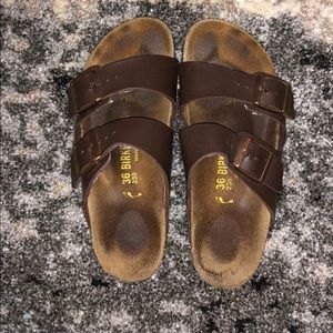 Brown leather Birkenstock’s